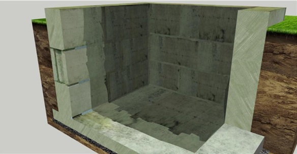 рис 3 Гидроизоляция подвала со стенами из блоков ФБС